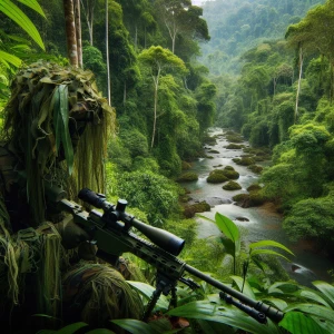 Special ops sniper jungle river