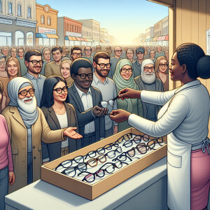 I am looking for a video described donations of used glasses