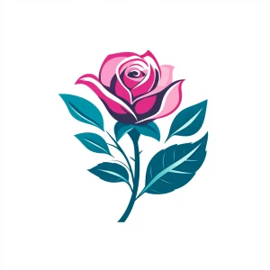 Design a company logo featuring a stylized rose, incorporating t...