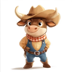 Cowboy cartoon style white background