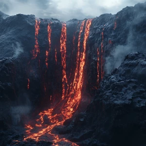 Lavafall, intricate, highly detailed, smooth, sharp focus, cinem...