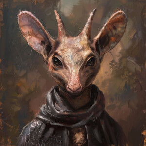 A digital art headon portrait of a female aardvarkcore —v 6 —sty...