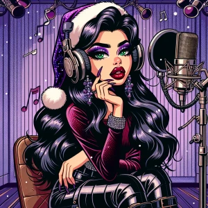 Image of trendy female who resembles the cartoon character Jesik...