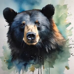 Fluffy black bear