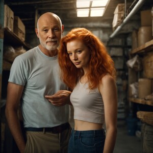 Photorealistic image. Beautiful ginger haired, pale skinned fema...