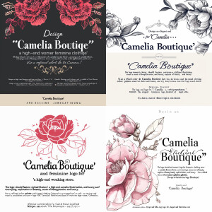 Draw a logo for the women's dress store «Camelia Boutique»