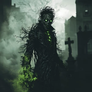 Ink splatter, dirty, cemetery, zombie, torn, 80s slasher film, e...