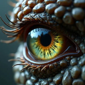 erstelle eine nahaufnahme von dem Auge eines Drachens. Struktur...