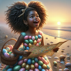 Envision a digital illustration depicting a joyful African Ameri...