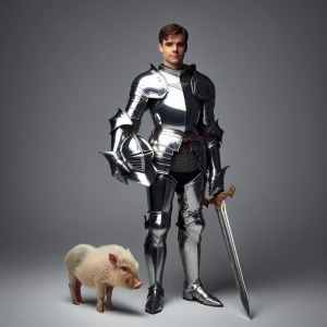 A Dungeons and dragons type, "digital fan art" knight in his mid...