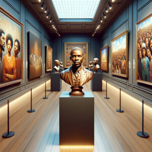 Design a close-up, detailed 3D view inside an African-American m...