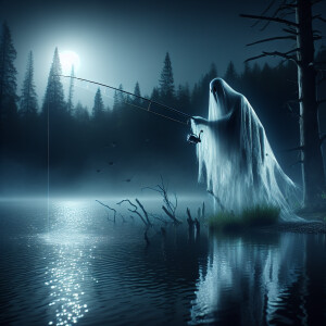 The ghost is fishing,
