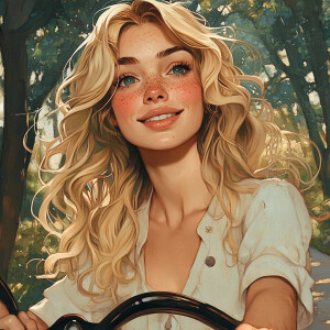 Illustration in the style of alphonse mucha, 24 year old English...