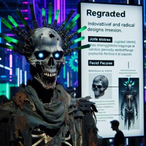 A decayed Joker. Joker  appears eerie and otherworldly, with a t...