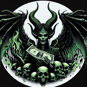 I see a strikingly  graphic image with a dark and horror-inspire...