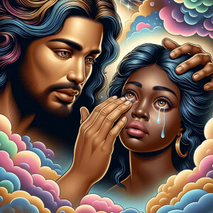 Ensure that the image distinctly represents both Jesus Christ an...