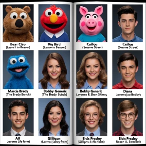 Create a realistic image of a high school yearbook page, showcas...