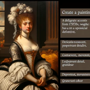 Accent art Portrait of a Belgian woman from the 1700s showcasing...