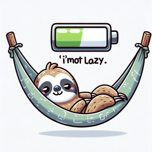 No background "I'm not lazy, I'm on energy-saving mode." - A car...