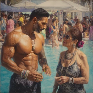 Hyperrealism, art. a punjabi   mother in law, in her late 50s,...