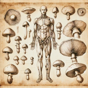 Human anatomy and mushrooms