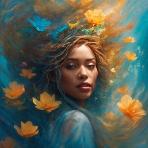 Illustrate a charming scene featuring a joyful young elf fairy s...