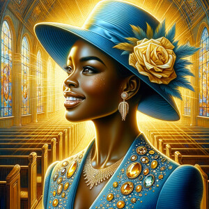 A spiritually enriching illustration portrays an African America...