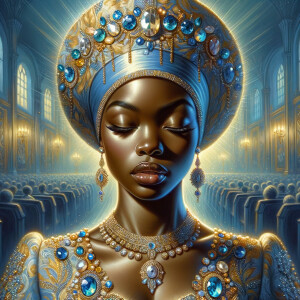 Create an illustration that embodies spirituality and a deep con...