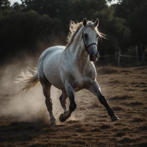 Jinete en caballo blanco