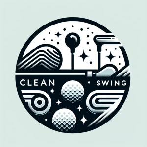 Create a minimalist, sophisticated logo for "Clean Swing," a golf club care service offering cleaning, buffing, polishing, and refinishing. The logo should emanate a premium, upscale vibe akin to top sporting brands like Nike and Callaway, emphasizing simplicity, clever negative space utilization, and limiting elements to three colors maximum. Do not use cartoonish graphics, depictions of golf balls, clubs, detailed artwork, and any text or numerals. You basic shapes in design the logo.