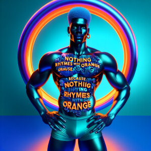 A captivating 3D render of a confident, stunningly handsome gay...