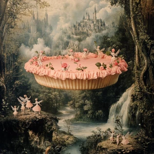 Please make a hyperrealistic vintage photo with fairy elf magica...