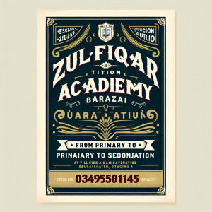 Poster of my educational academy name Zulfiqar Tution Academy Ba...