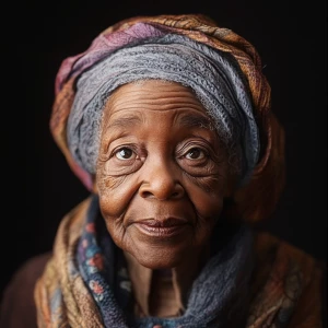 Create an image of Old African American lady depicting of a grandmother