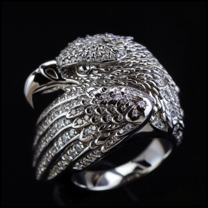 Exquisite sterling silver ring meticulously crafted with a capti...