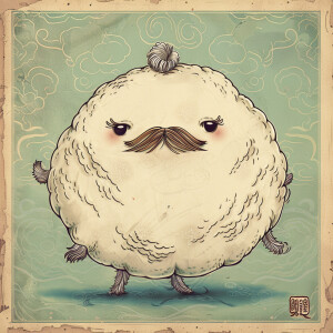 Create a funny dumpling with hairy  legs for tatoo