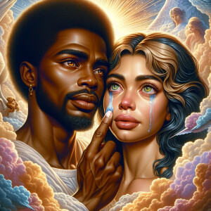 Ensure that the image distinctly represents both Jesus Christ an...