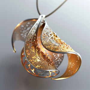 Design a breathtaking pendant that seamlessly combines silver an...