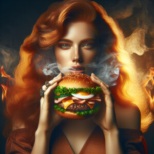 Photorealistic image. High resolution.  Beautiful Woman with Gin...