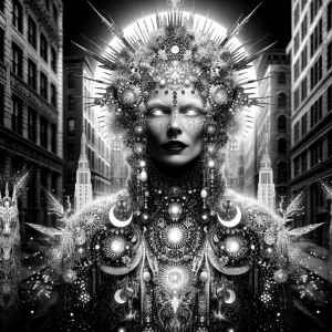In the eerie moonlight, a hauntingly captivating figure emerges:...