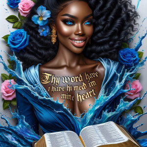Create an image of an ultra-light-skinned African-American woman...