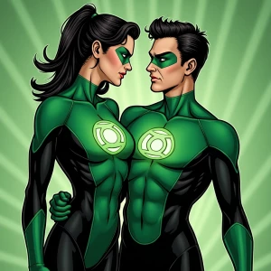 Green Lantern Hal Jordan and Christie Monteiro