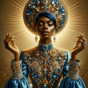 Create an illustration that embodies spirituality and a deep con...