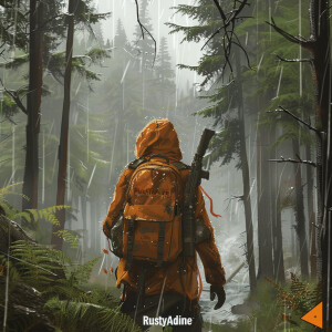 RustyAdrenaline по среди леса из игры Rust