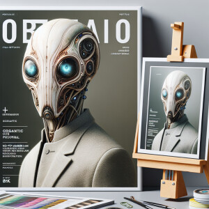 Generate an image of a rood magazine cover in conceptual portrai...