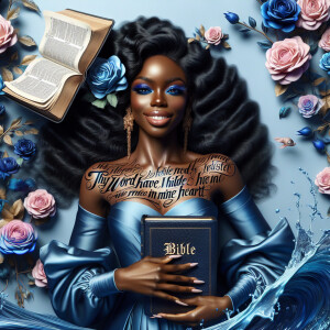 Create an image of an ultra-light-skinned African-American woman...