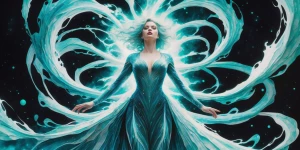 Create a . of supernatural energy that warps the space around he...