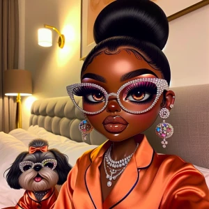 Create an image of a modern African-American, Betty Boop reimagi...