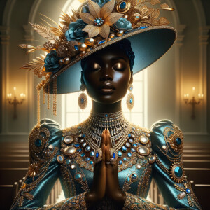 Create an illustration that embodies spirituality and a deep con...