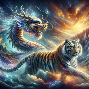 Dragon god and tiger goddess